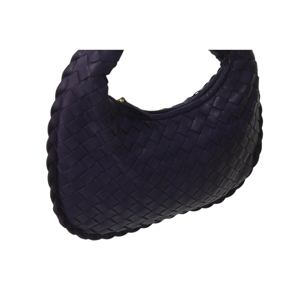 BOTTEGA VENETA Intrecciato Hobo Handbag Purple Leather - Picture 4 of 9